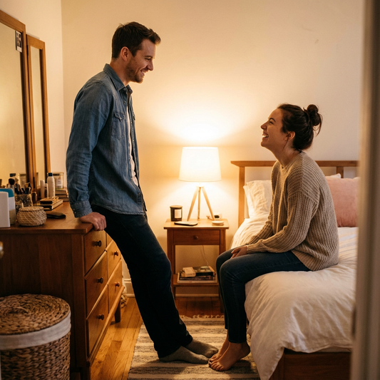 Vrouw ligt met haar rug naar haar partner in bed toe, symbolisch voor het vermijden van seks en intimiteit in een relatie