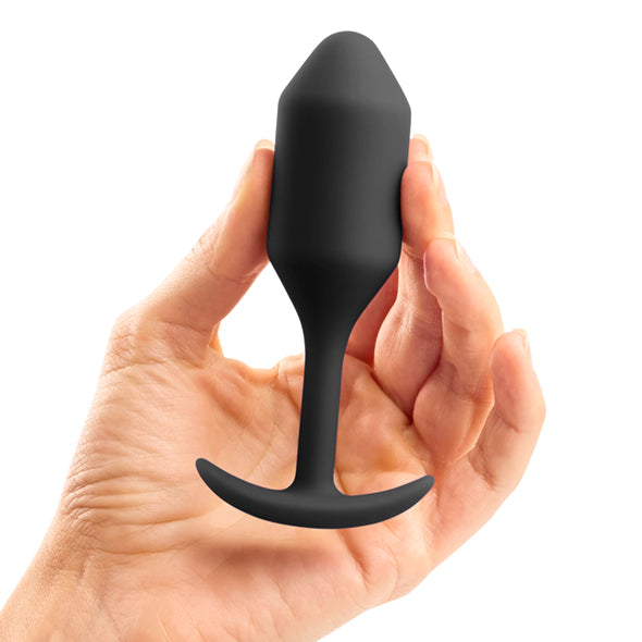B-Vibe buttplug van De Paarse Keizerin in maat XS/S, vooraanzicht op witte achtergrond