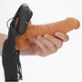 Strapon met holle dildo, vibrerend 18 cm