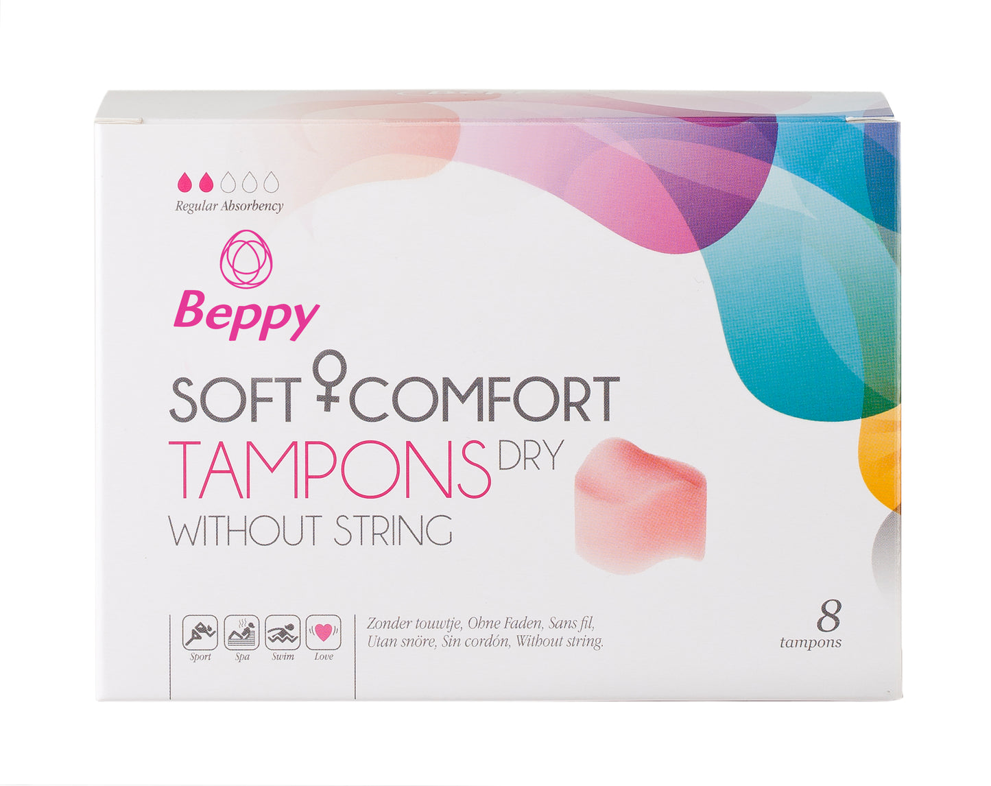 Beppy Soft Comfort Dry tampons zonder touwtje, 8 stuks, normale absorptie