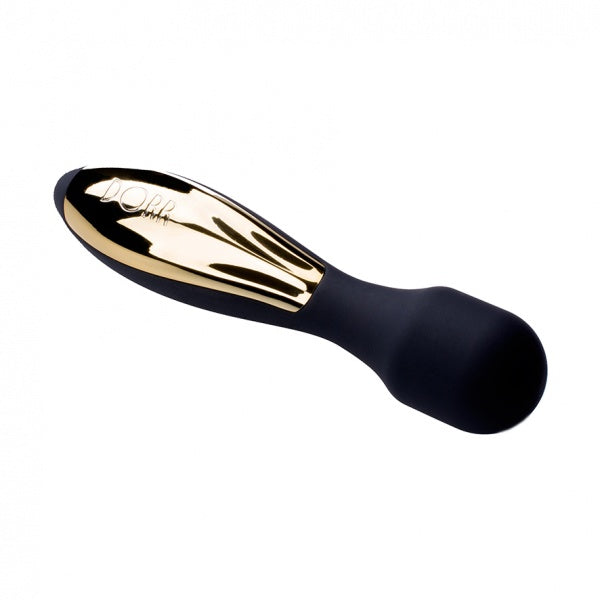 Dorr Avond wand massager in zwart siliconen met goudkleurig chromen accent