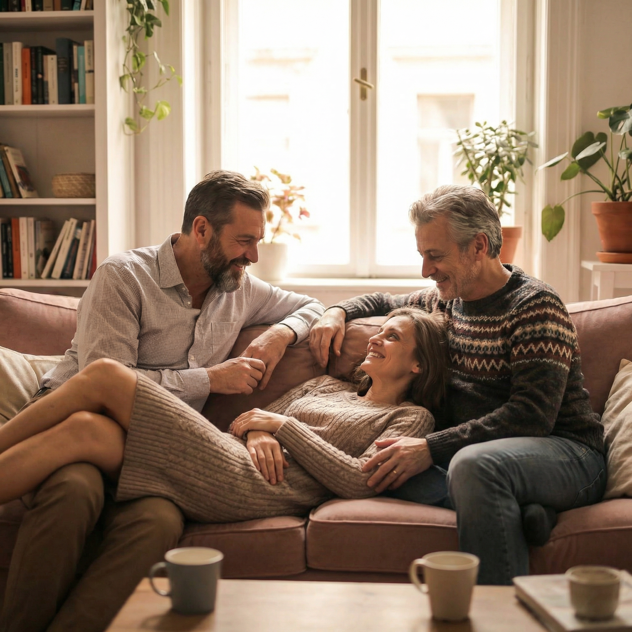 trio op de bank polyamoreuze relatie 