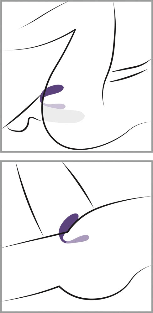 We-Vibe Sync Lite koppelvibrator in paarse kleur op witte achtergrond